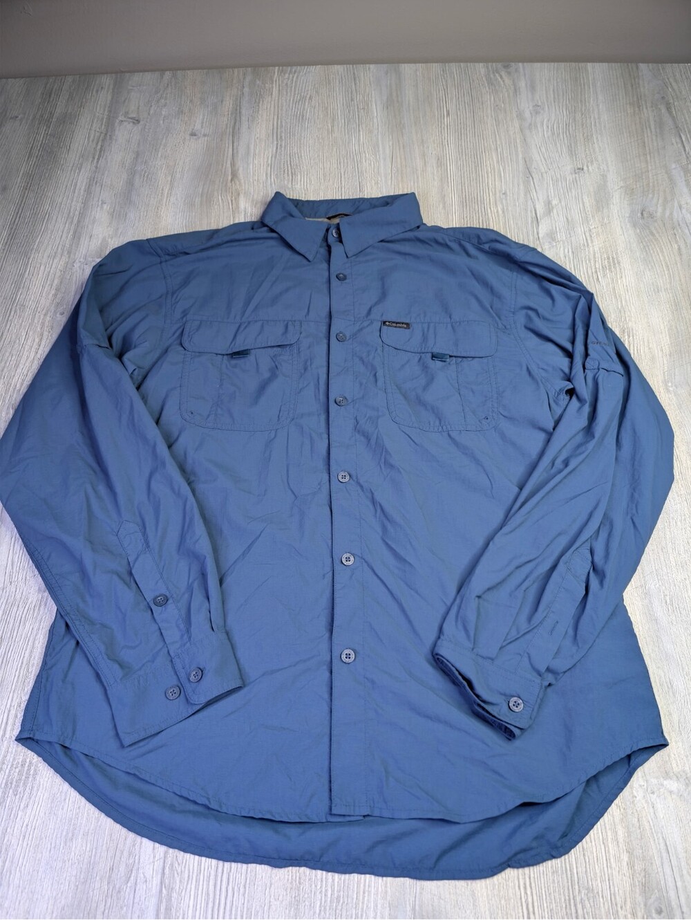 Columbia Men's Long Sleeve Button-Up Outdoor Shirt Blue Size XL